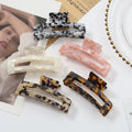 Wholesale Color Mixture Acetate Hair Claw Sweet square Hollow Out Wash Face Makeup Hair Claw Clips for Lady