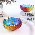 Rose Pattern Resin Dish Mold Lotus Bowl Silicone Mold for Plaster Concrete