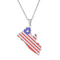 African Map Jewelry Stainless Steel Country Map Liberia Flag Pendant Necklaces