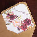 Customizable Floral Design Cards Wedding Invitations With Belly Band RSVP Cards Unique Flower Liner Envelopes