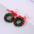 SSeeSY 2024 2025 New Arrival Geometric Zircon Earring Wreath Fashion Jewelry Christmas Tree Bowknot Earrings Accessories Factory