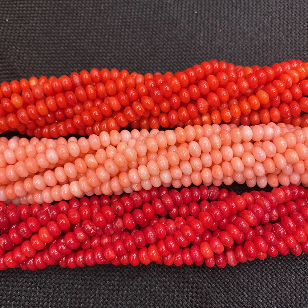 Wholesale 4*6mm Red Coral Abacus Rondelle Spacer Beads for Jewelry Making Diy