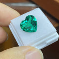 HQ Gems 5mm to 12mm Loose Gemstones Colombian Green Color Hydrothermal Emerald Heart Cut Stones