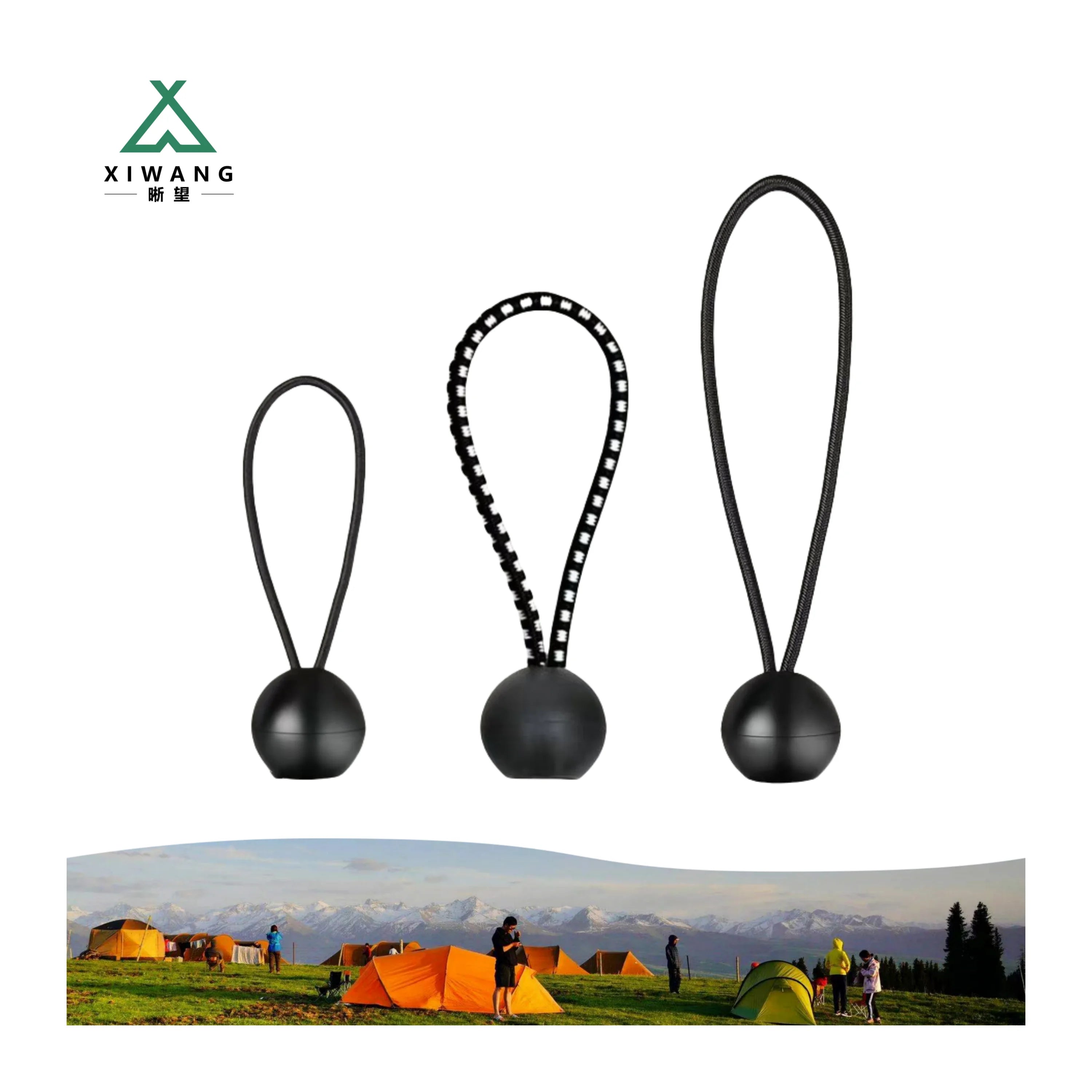25pack 9" Black Color Strong Plastic Ball Ends Bungee Shock Elastic Cord Tarp Canopy Bungee Tie Down Strap