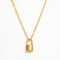 Joolim Jewelry  High End Polish 18k Gold Plated Padlock Pendant Necklace Trendy Jewelry