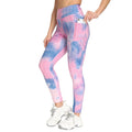 YWKL-9712# Women Yoga Pants High Waist Hip Lifting Fitness Tie Dyed Jacquard Side Pocket Yoga Pants Customize logo Legging