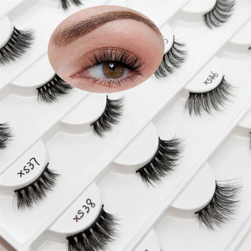 Quality Assurance Factory Wholesale Eyelash Supplies Direct Price  Soft 12mm 13mm 15mm  Faux Mink Lashes Half Corner Eyelash