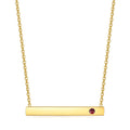 Wholesale 18k Gold Plated Stainless Steel Birthstone Engravable bar Necklace