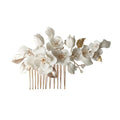 Handmade Unique Floral Leaf Hair Comb Earring Set Bridal Jewelry Headband Tiara for Wedding Customizable