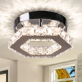 Modern Crystal Chandelier Ceiling Light Dimmable with Remote Control AC Powered 3 Colors Changeable for Room Use