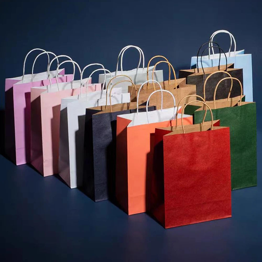 Wholesale Custom Craft Gift Brown White Packaging Bolsa De Papel Printed Shopping Bag Kraft Paper Bags With Your Own Logo