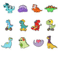 Cartoon Dinosaur Enamel Pins Stegosaurus Pterosauria Brooches for Kids Friends Jurassic Animal Badges Bag Lapel Pin Jewelry Gift