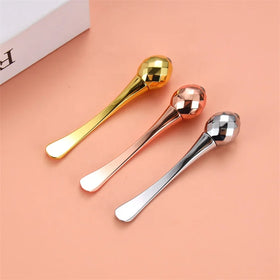 Custom Logo Laser Engraved Face Cream Stainless Steel Small Golden Mini Metal Cosmetic Spatula