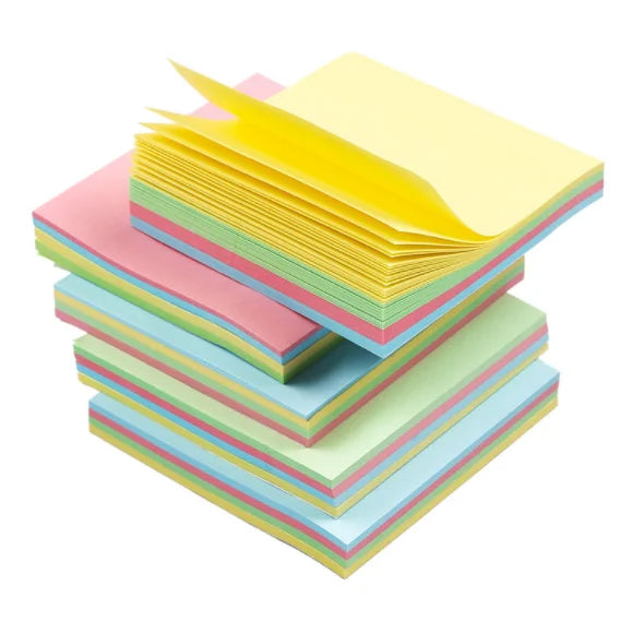 BECOL Promotional 4 Colors Mixed Memo Pad Colorful Square Shape Notepad N-Times Sticky Notes for School Office