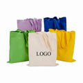 Wholesale Custom Printed Logo Cotton Tote Bags Promotional Personalized Blank Plain Canvas Bags Rope Handle Reusable Shopping