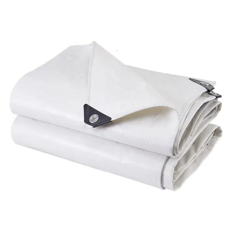 White Tarpaulin 70gsm 10*12FT for Protection Against Weather  Ideal for the Garden UV-Stable Coated on Both Sides Waterproof