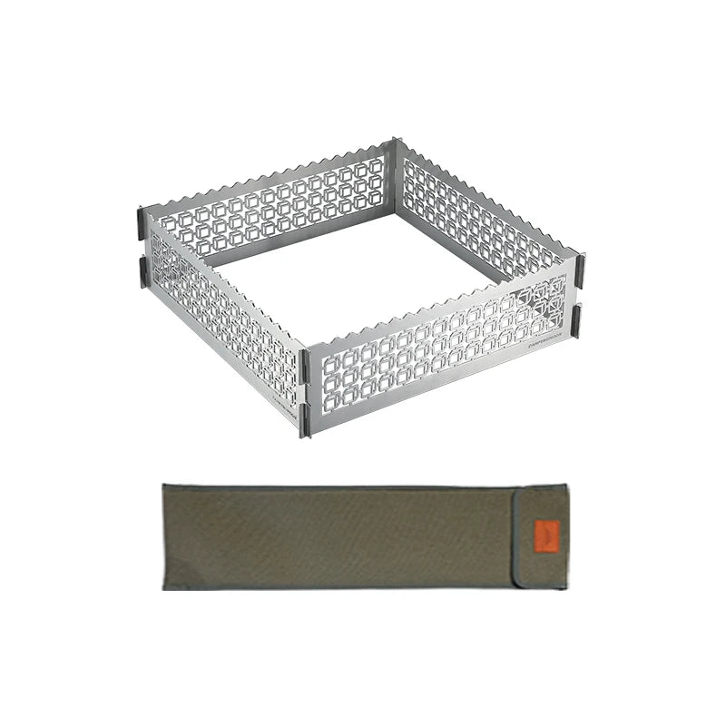 Campingmoon TKB-590-CU Custom Folding Portable Stainless Steel Firepit Windshield Film Screen for Gril
