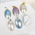 Hot Sale Hawaiian Jewelry Natural Mother of Pearl Shell Pendant Oval Gemstone Bezel Seashell Charms DIY Women Necklaces Gift