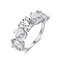 Fashion Trendy Jewelry 925 Sterling Silver Prong Setting CZ Diamond Rings Women Engagement Wedding Rings