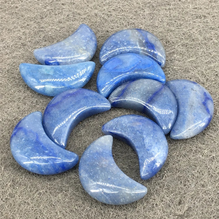 DIY Healing crystal Blue Aventurine Carved moon shape home decor spiritual Amethyst wedding reiki gemstone decor Christmas craft