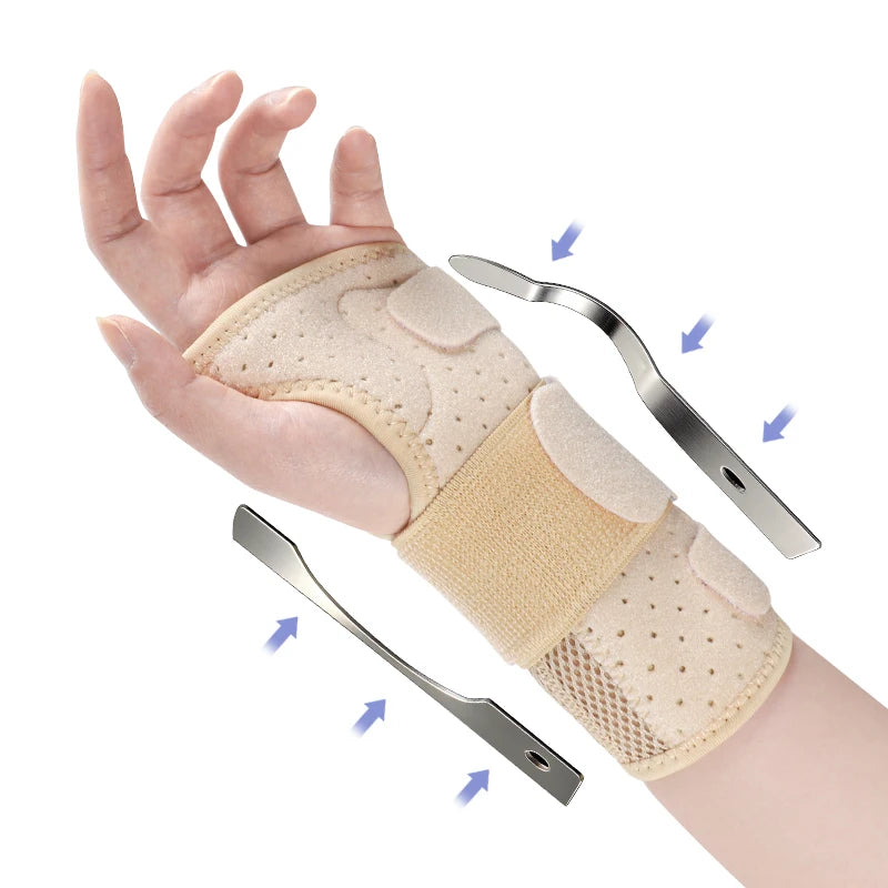 KS-6062# Newest Adjustable Double Aluminum Plate Support Wrist Guard Fitness Sports Safty Orthopedic Fixation