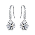 1ct 0.5ct Moissanite Sterling Silver Drop Twist Earrings Classic 6 Prong 925 Silver Drop Earring
