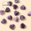 Hot Sale Natural Stones Heart Shape Pendants High Heart Shape Stone Jewelry Accessories Heart Gem for Jewelry Making