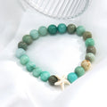 Western Jewelry New Simple Jewelry 8mm Natural Stone Beaded Elastic Bracelet Turquoise Seastar Charm Bracelet