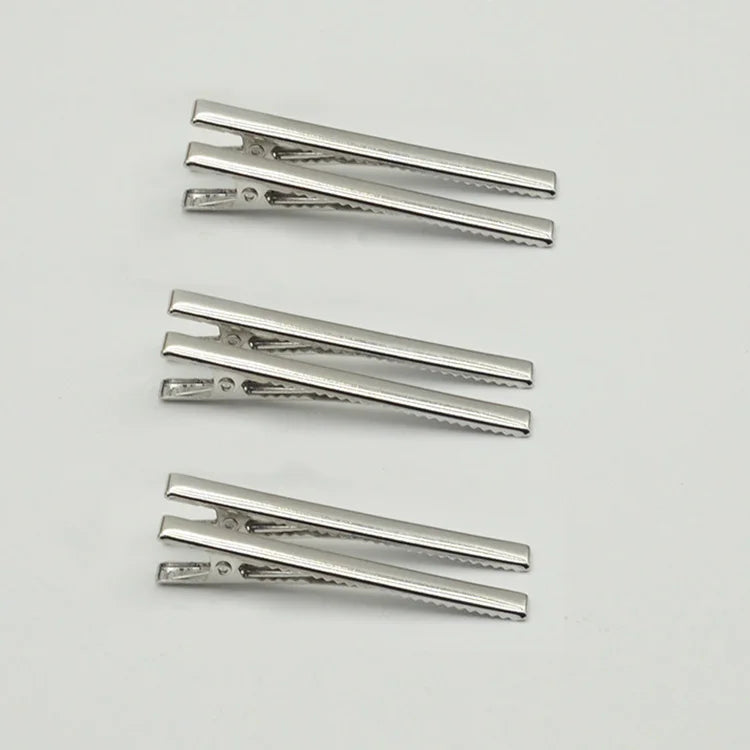 6mm*6cm 2.35Inch Slim Rectangle Metal Alligator Hair Clip Plain Long Narrow Duckbill Hairpins
