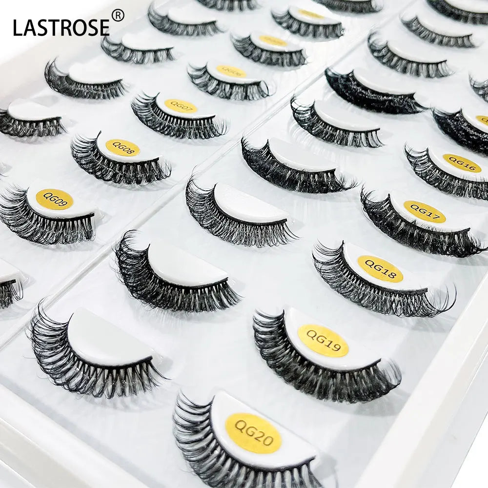 Wholesale Deep DD Curl Russian Strip Eyelashes Faux Mink Lashes Popular Style 18mm 20mm 25mm Russian Volume Russian Strip Lashes