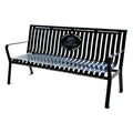 Outdoor Park Commercial Slatted Steel Bench Seat Outside Street Furniture Metal Bench Seating Public Garden Patio Chair Bench