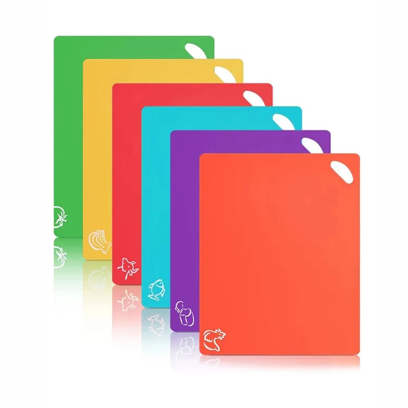 Colorful Dishwasher Safe Portable Kitchen Plastic Extra Thick Flexible Non-Slip Chopping Board Cutting Mats Cutting Board Set
