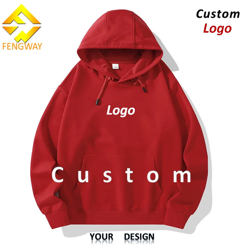 Fengway Custom 320gsm Cotton Solid Spring Hooded Sweatshirts Heavyweight Unisex Blank Pullover Hoodies with Fringe Design