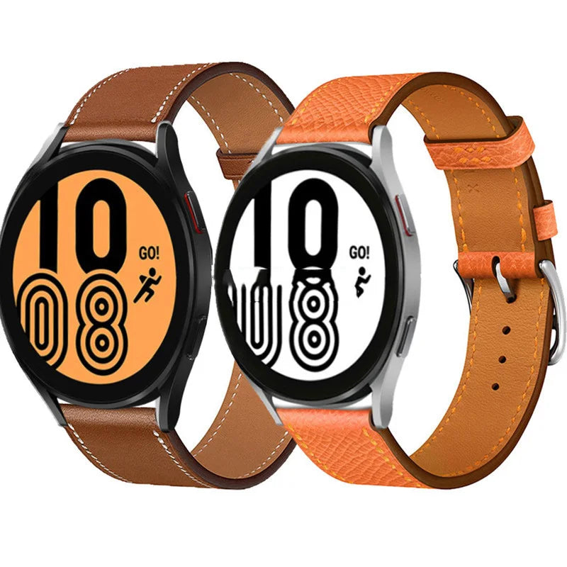 Multicolor Genuine Leather Watch Strap for 20 22 mm Quick Release Collision Color Leather Smart Watch Bands for Samsung Galaxy