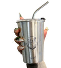 Stainless Steel Promotion Gifts Beer Tea Coffee Milk Bottle Simplicity Travel Mug Coffee Handy Cups with Lid and Straw