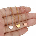 Trendy Elegant 18K Gold Tiny Heart Necklace for Women Girls Waterproof Silver Gold Rose Gold Heart Pendant Necklace Wholesale