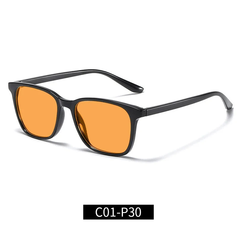 Wholesale Classic TR90 Full-Rim Rectangle Frame Orange CR39 Lens Custom Logo Unisex Anti Blue Light UV Protection Glasses