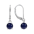 C5034 Abiding Custom Classic Natural Gemstone Sapphire Gold Plated 925 Sterling Silver Earring