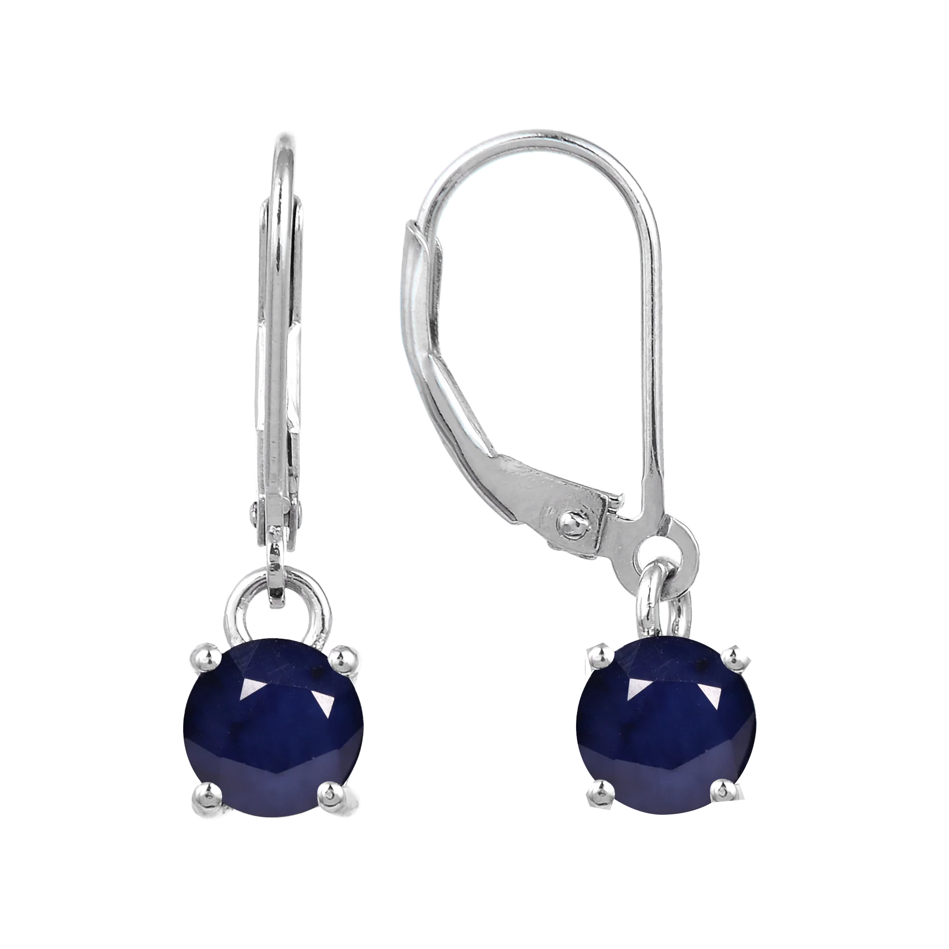 C5034 Abiding Custom Classic Natural Gemstone Sapphire Gold Plated 925 Sterling Silver Earring