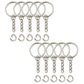 Wholesale Keychain Accessories 1 Inch 25mm Nickel Plated Split Key Ring + Ring + Jumping Ring Set Connecting Metal Keyring