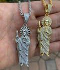 Hip Hop Jewelry Brass Iced Diamond Trend Jude San Judas Tadeo Pendant Gold Plated Pendant Only
