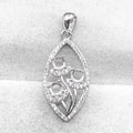 Sterling Silver 4*4mm Semi Mount Pendant Empty Frame Blank Support Setting S925 Base Holder Without Center Stone for DIY Inlay