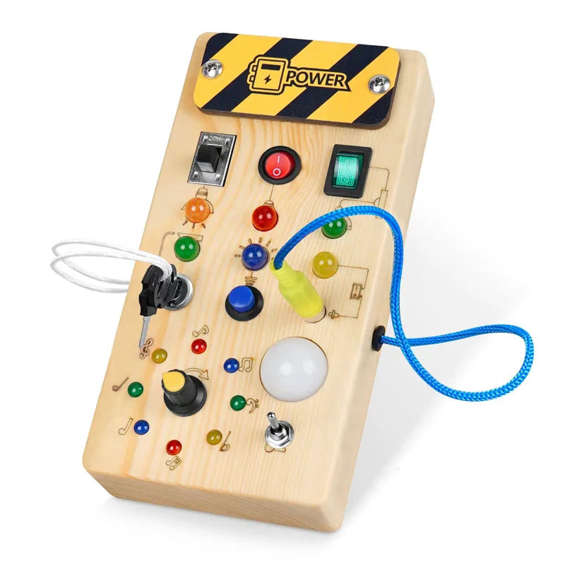 Wooden LED Light Switch Busy Board Games Montessori Educational Sensory Toys House Accessories Kids Toys New Arrivals