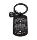 To My Man Keychain Keyring Valentines Day Birthday Anniversary Christmas Gift for Men Boyfriend Husband