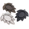 18x25mm Leaf Style Pendant Blank Bezel Trays Fit 18x25mm Oval Cameo Cabochon Base Setting DIY Necklace Jewelry Supplies