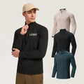 280g Mens Sport Gym Shirt Quick Dry Running Sport Shirts Active Athletic Long Sleeve Tops 1/4 Quarter Zip Pullover Shirt