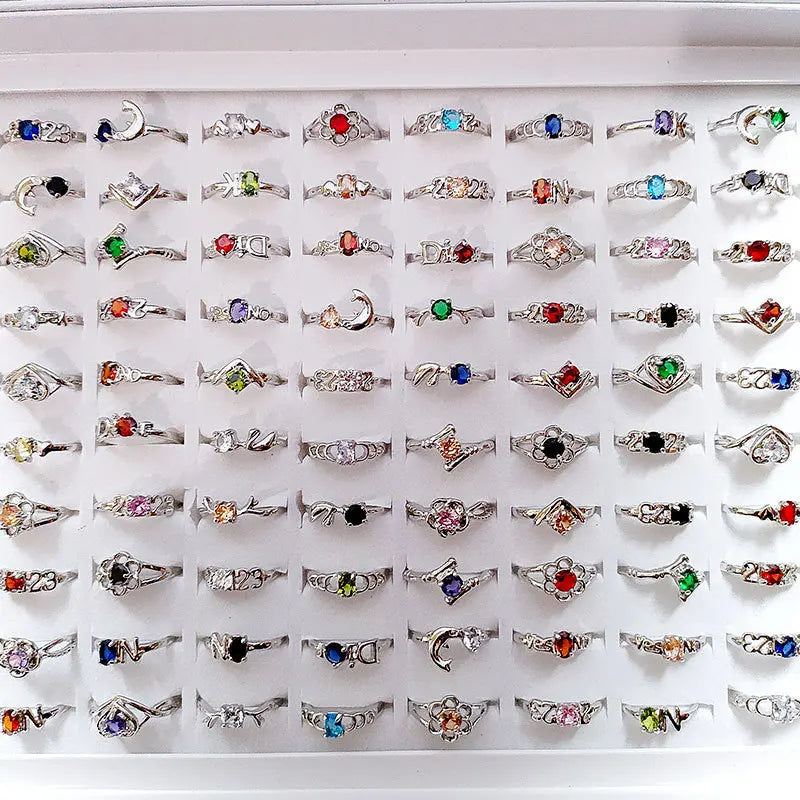 Cheap Classic Crystal Zircon Ring Design Mix Stone Diamond Rhinestone Engagement Finger Rings for Women