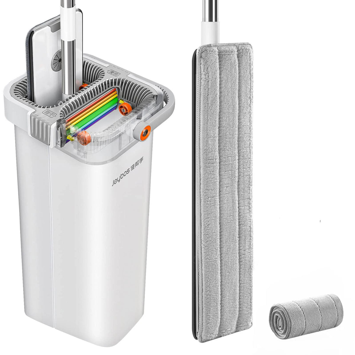 Rectangle Steel Plastic Basket Flat Floor Mop Bucket Set Hands-Free High Durability Sliding Wringing Microfiber Cleaning System