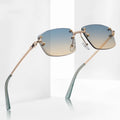 Custom Made Logo Sunglasses Best Selling Retro Rimless Sunglasses Wholesale Gradient Square Metal Sunglasses 2026