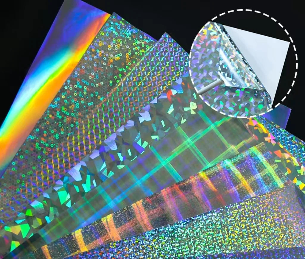 Plain Holographic Waterproof Inkjet PP PET PVC Vinyl Self Adhesive Printable Vinyl Sticker Paper DYE INK Pigment Hologram Vinyl